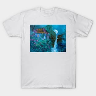 Moonlit Hawaiian Hut T-Shirt